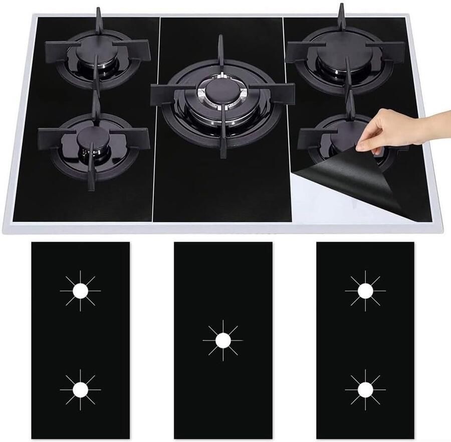 Kookplaat Beschermers Fornuis Covers Keuken Schoonhouden Hittebestendig Materiaal 54 x 27 cm Zwart