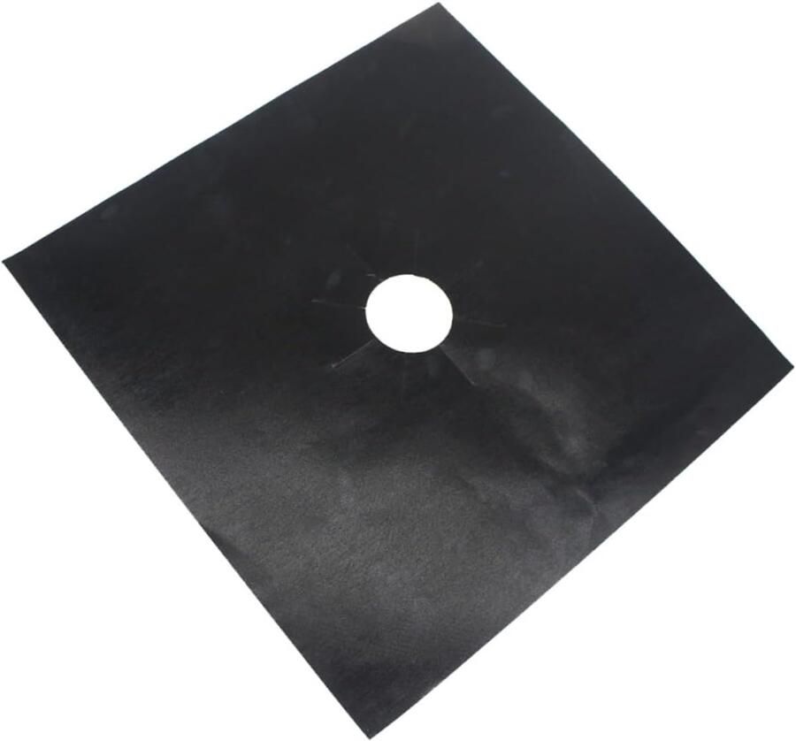 Kookplaat Beschermers Gasfornuis Voeringen Schoon Koken Antiaanbaklaag 27x27cm Zwart