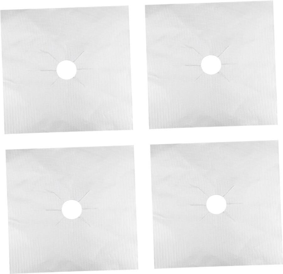 Kookplaat Beschermers Gasfornuis Voeringen Schoon Koken Hittebestendig Glasvezel 4 Stuks 27x27CM Zwart