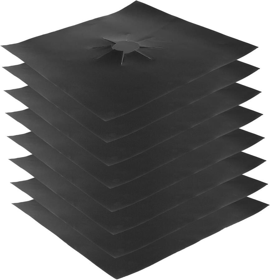 Kookplaat Beschermers Matten Set Kookplaat Schoonhouden Hittebestendig Materiaal 8 Stuks Zwart