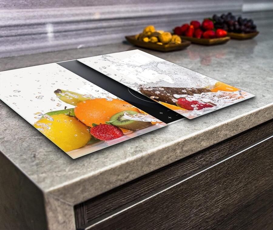 Kookplaat Beschermers Werkblad Covers Keuken Beschermen Gehard Glas 2x 30x52 cm Multi kleuren