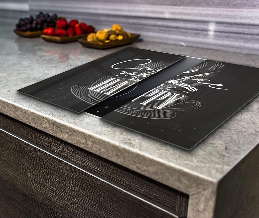 Kookplaat Beschermers Werkblad Covers Keuken Beschermen Set van 2 30x52 cm Zwart