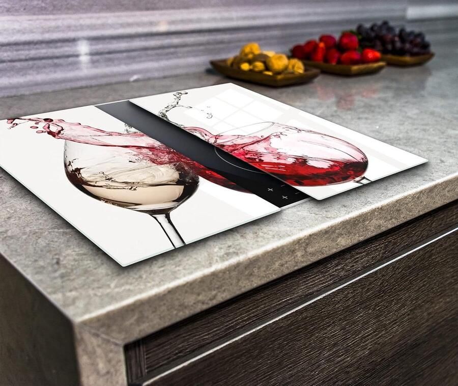 Kookplaat Beschermers Werkblad Deksel Keuken Beschermen Gehard Glas 2x 40x52 cm Groen