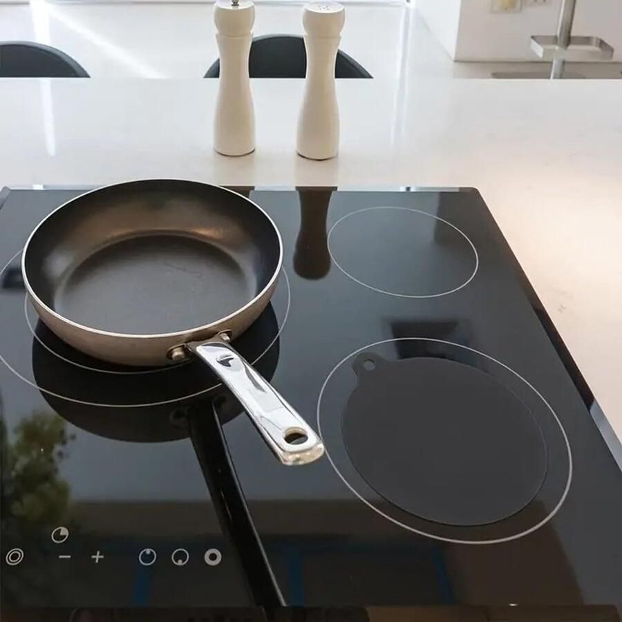 Kookplaat Beschermmat Inductie Mat Fornuis Beschermen 3-Laags Hittebestendig 35 x 25 cm Zwart