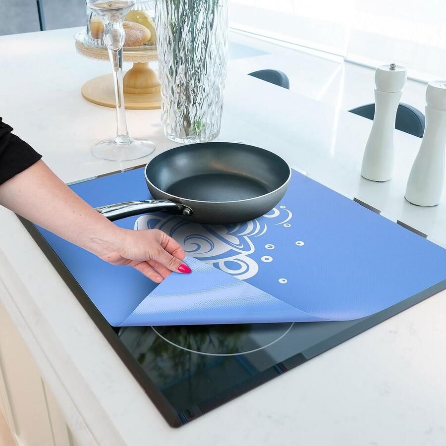 Kookplaat Beschermmat Inductie Mat Keuken Beschermen Hittebestendig Siliconen 61 x 53 cm Zwart