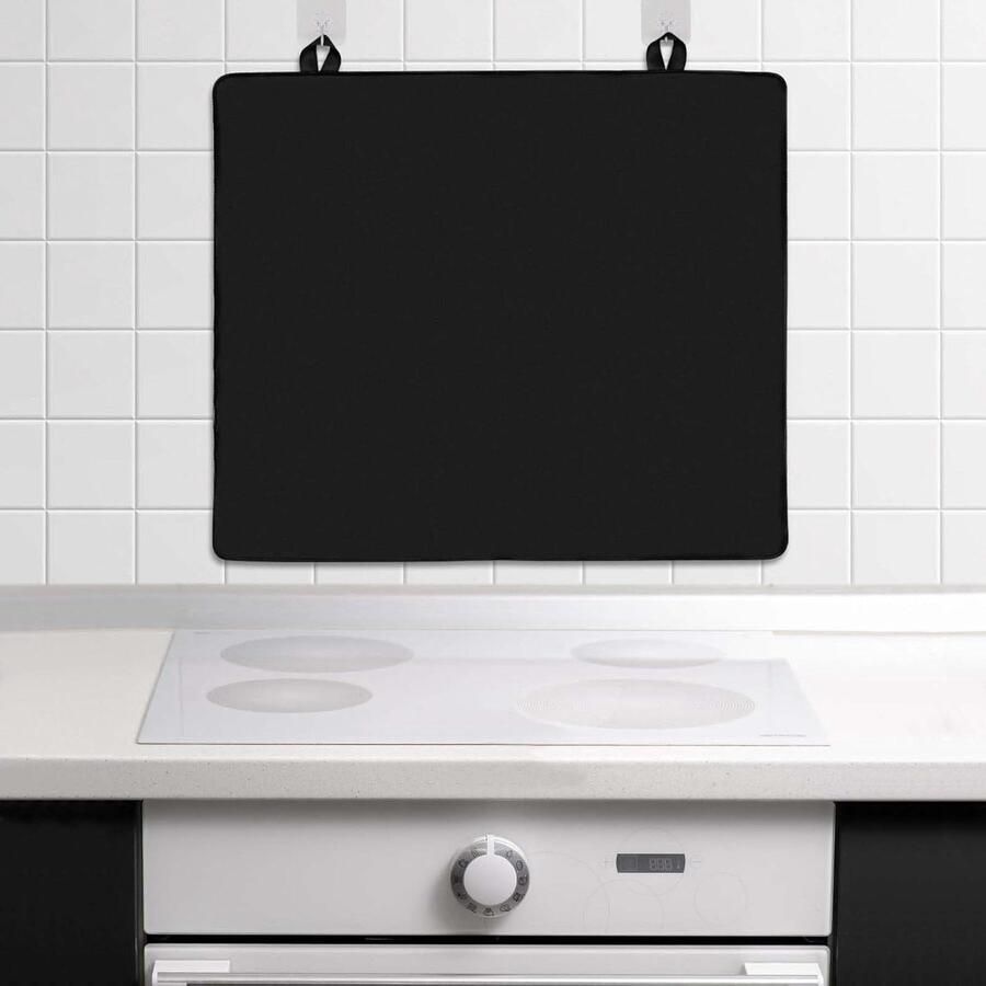 Kookplaat Beschermmat Inductie Mat Keuken Beschermen Hittebestendig Siliconen 62 x 53 cm Zwart