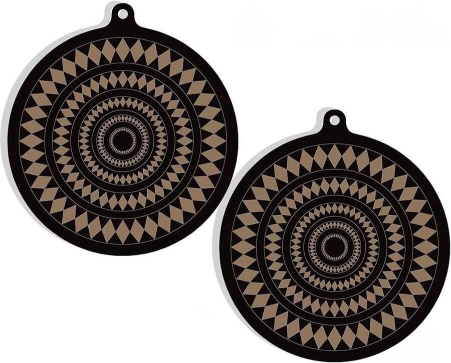 Kookplaat Beschermmat Inductie Mat Koken en Bakken Thermochrome Warmte Indicatie Set van 2 Zwart