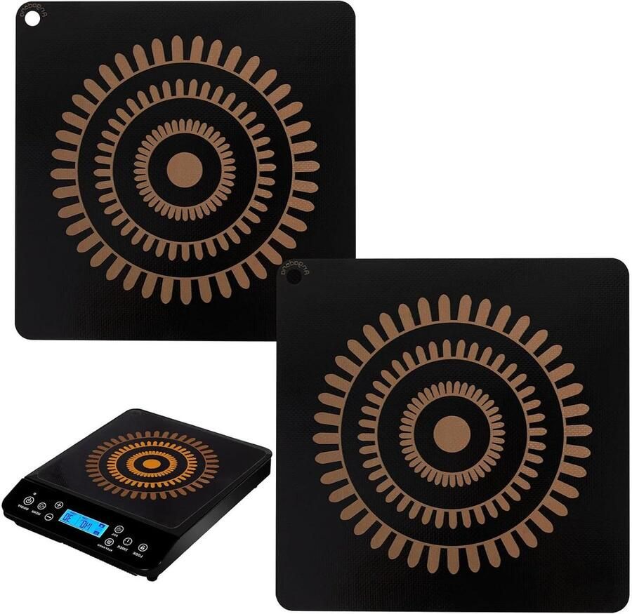 Kookplaat Beschermmat Inductie Mat Koken Zonder Zorgen Thermochrome Kleurverandering 29x29 cm Zwart