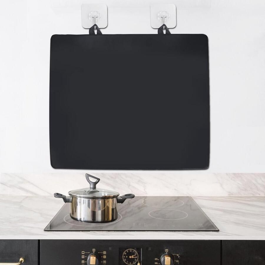 Kookplaat Beschermmat Inductie Spatbescherming en Afdekking voor Keuken 61 5 x 53 cm Zwart