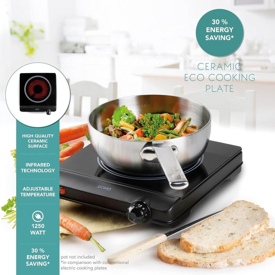 Kookplaat Controlelampje Inductie Kookplaat Efficiënt Koken Snelle Opwarming Ø 18 cm Zwart