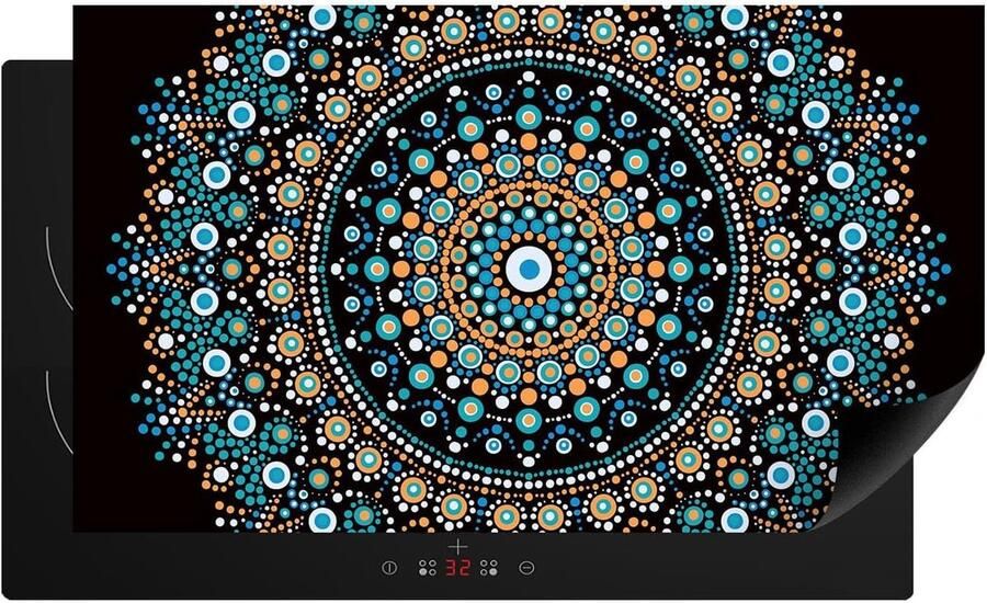 Kookplaat Cover Beschermmat Plaat Aanrecht Creëren Krasbestendige Bescherming 90 x 52 cm Mandala Kleuren