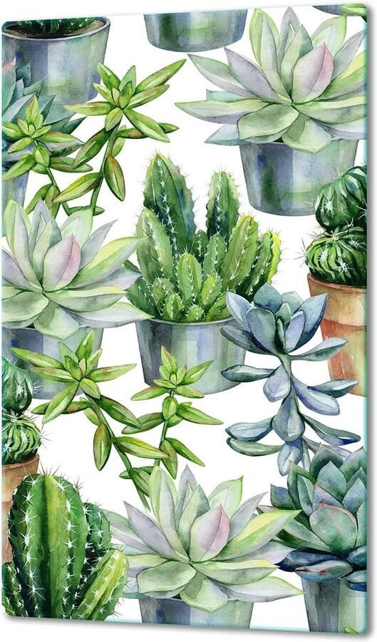Kookplaat Cover Beschermplaat Glasplaat Keuken Beschermen Gehard Glas 30x52 cm Groen