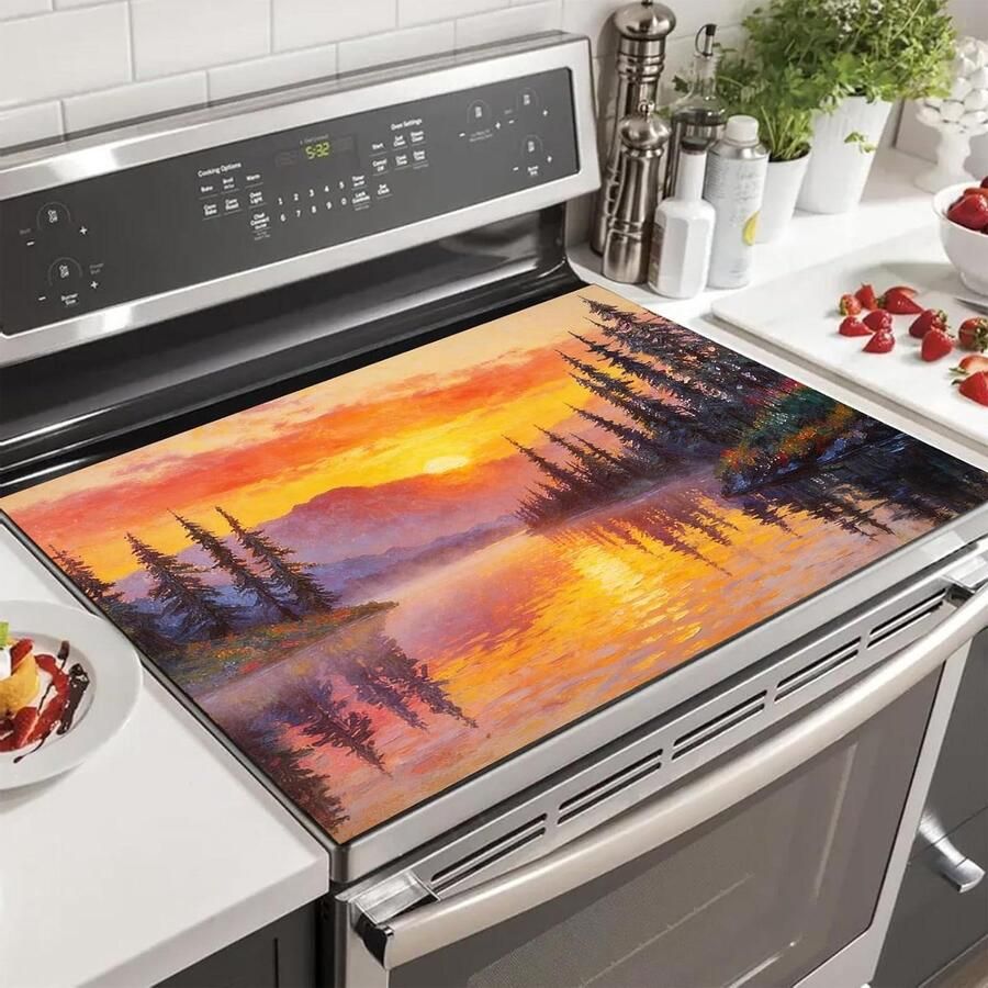 Kookplaat Cover Fornuis Beschermer Keuken Beschermen Hittebestendig Glas 71 x 50 cm Zonsondergang