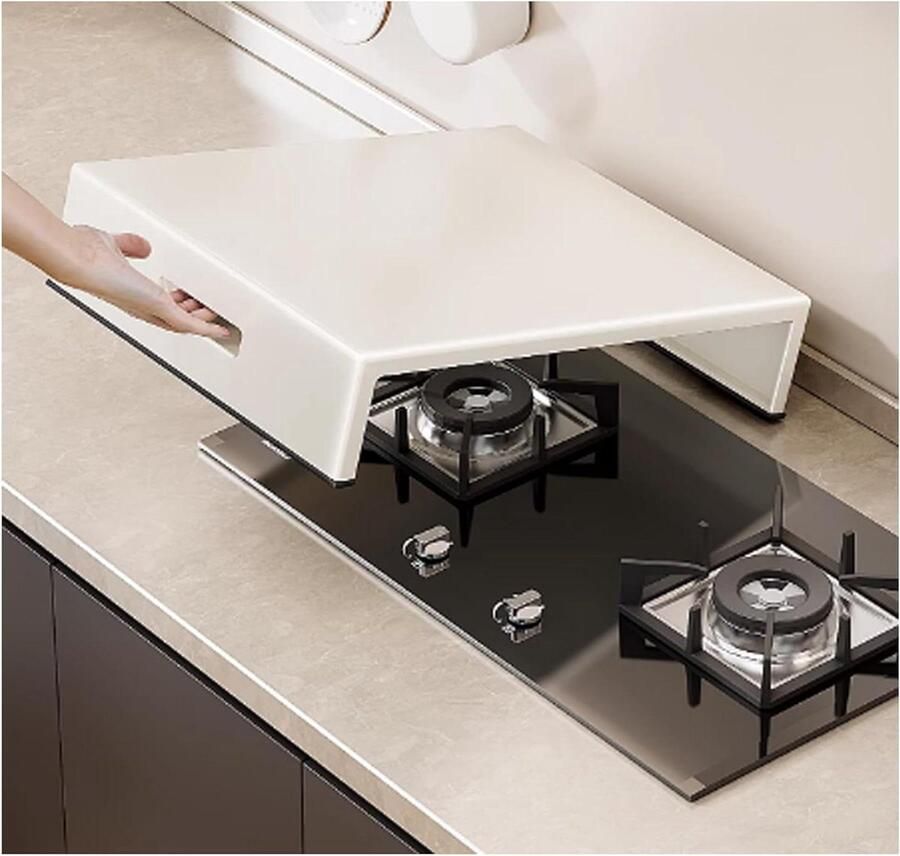 Kookplaat Cover Gasfornuis Afdekking Keuken Organiseren Verborgen Handgreep 45x49x9.5cm Grijs