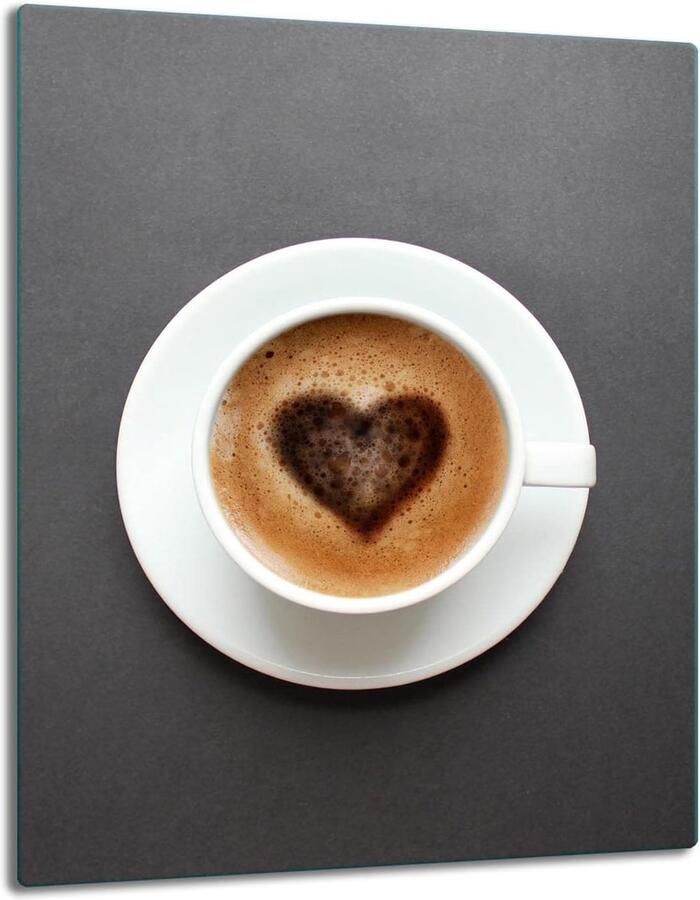 Kookplaat Cover Glasplaat Beschermer Keuken Decoratie Gehard Glas 40x52 cm Koffie Hart