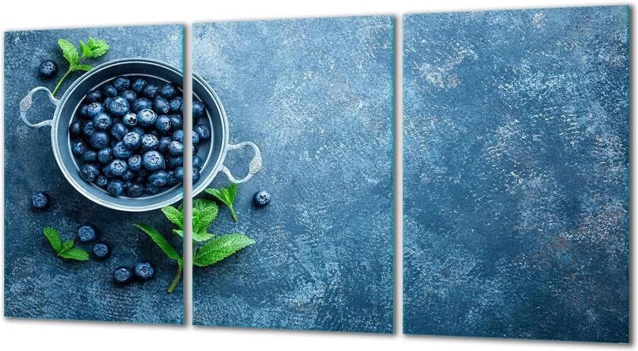 Kookplaat Covers Aanrecht Beschermer Keuken Beschermen Gehard Glas 3x30x52 cm Blauw Fruit