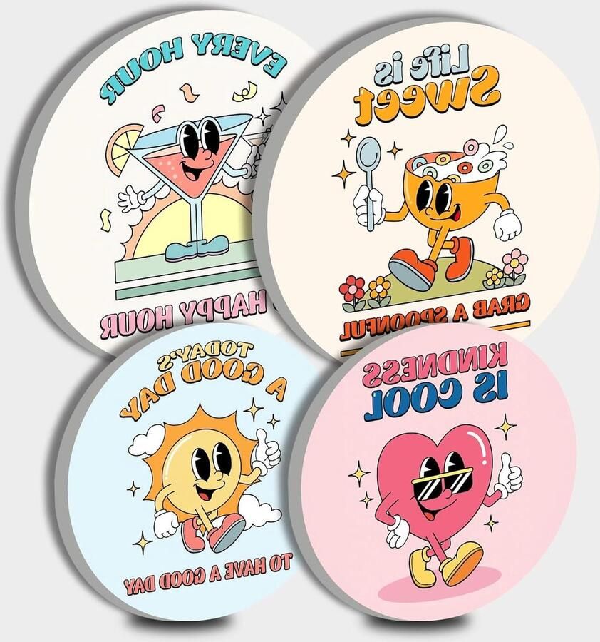 Kookplaat Covers Gasfornuis Deksel Keuken Decoratie Set van Vier 8 en 10 Inch Kleurrijk