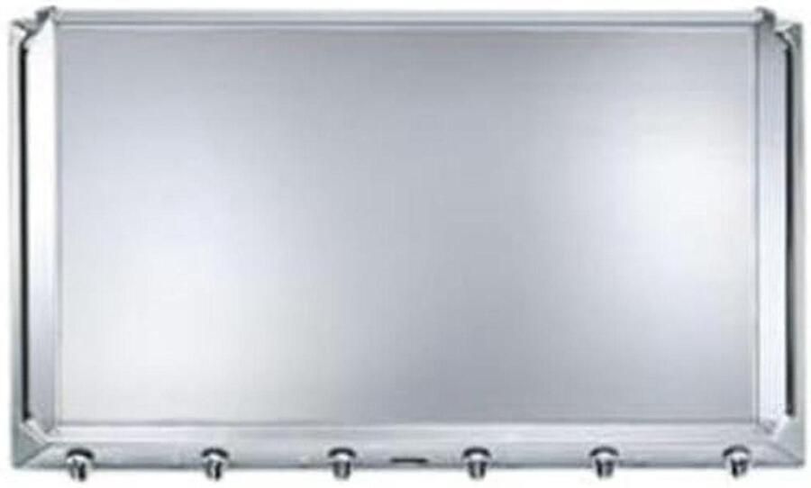 Kookplaat Deksel Glas Deksel Keuken Bescherming Roestvrij Staal Rand 90 cm Zilver