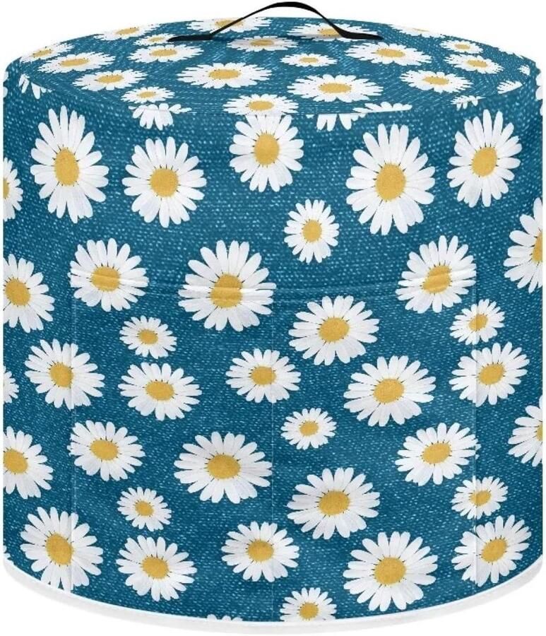 Kookplaat Deksel Keukenmachinehoes Apparaten Beschermen Met Opbergvak Voor 6 Liter Bloemen Blauw