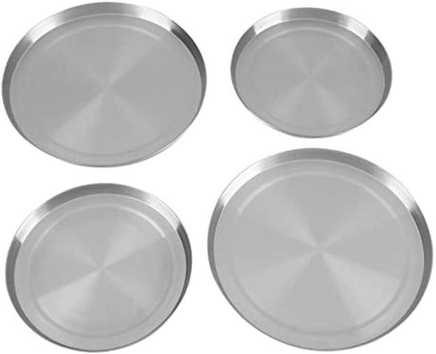 Kookplaat Deksel Set 4 Stuks Ronde Stainless Steel Branders