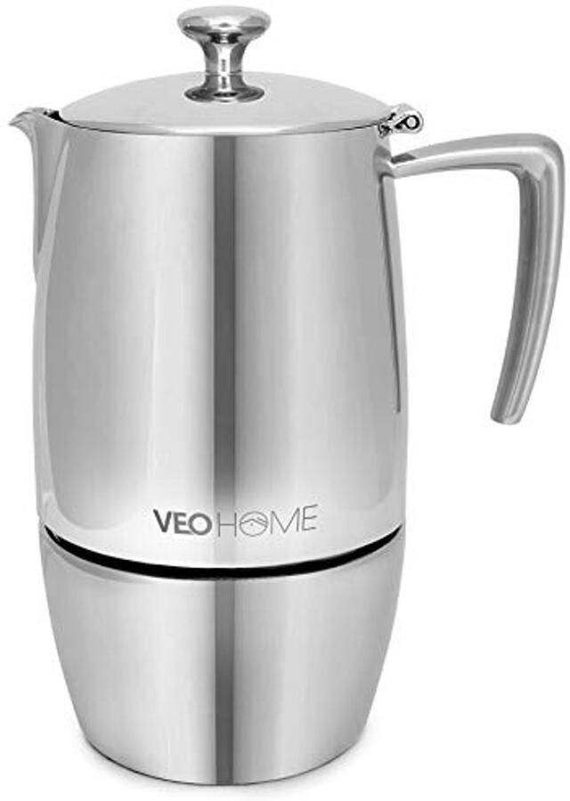 Kookplaat Espresso Koffiezetapparaat 10 Kopjes 500ml Multi-Stove RVS Inductie Moka Pot Onbreekbaar en Vaatwasmachinebestendig