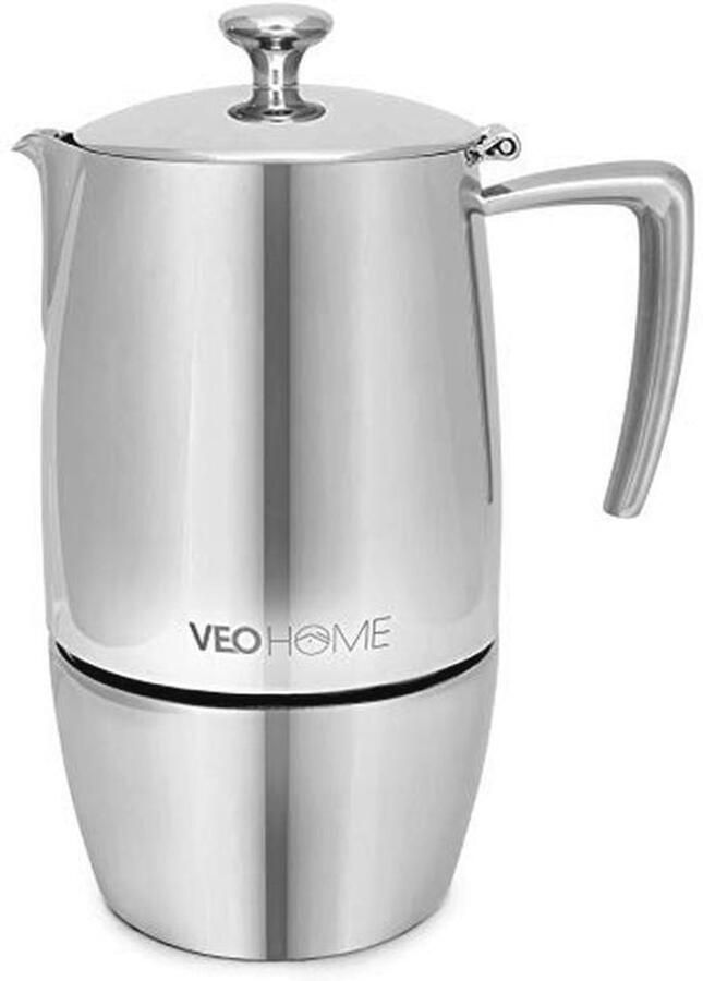 Kookplaat Espresso Koffiezetapparaat 10 Kopjes 500ml Multi-Stove RVS Inductie Moka Pot Onbreekbaar en Vaatwasmachinebestendig