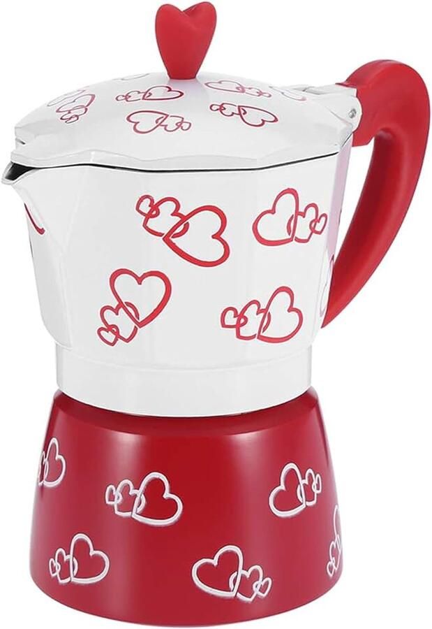 Kookplaat Espresso Maker Rood Hart Moka Pot Italiaanse Kookplaat Koffiezetapparaat Moka Express (S)