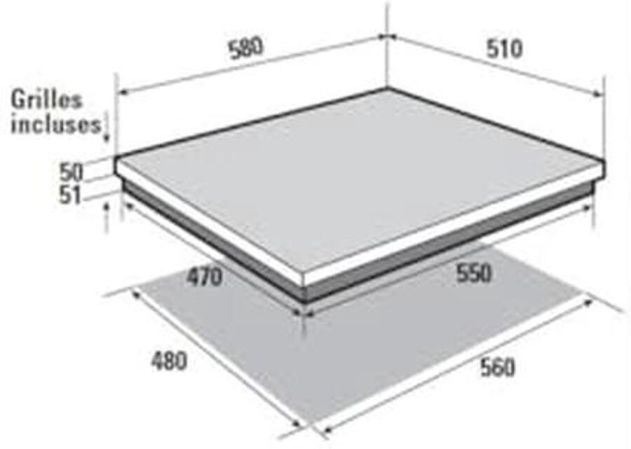 Kookplaat Inbouw Gas en Elektrisch 4 Kookzones Zwart 1500W Elektrisch en 6200W Gas - Foto 2