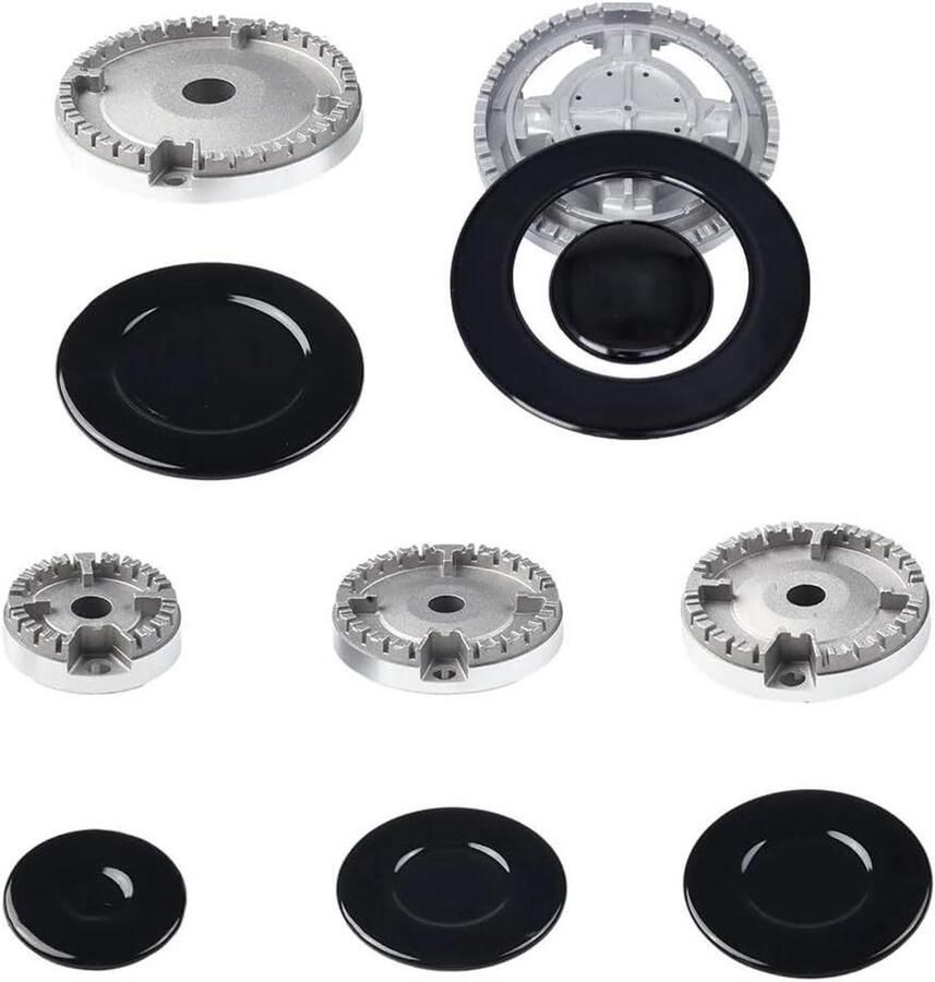 Kookplaat Kap Set Brander Deksel Gelijkmatige Hitte Universele Pasvorm 5.5-13cm Diameter Zilverkleurig