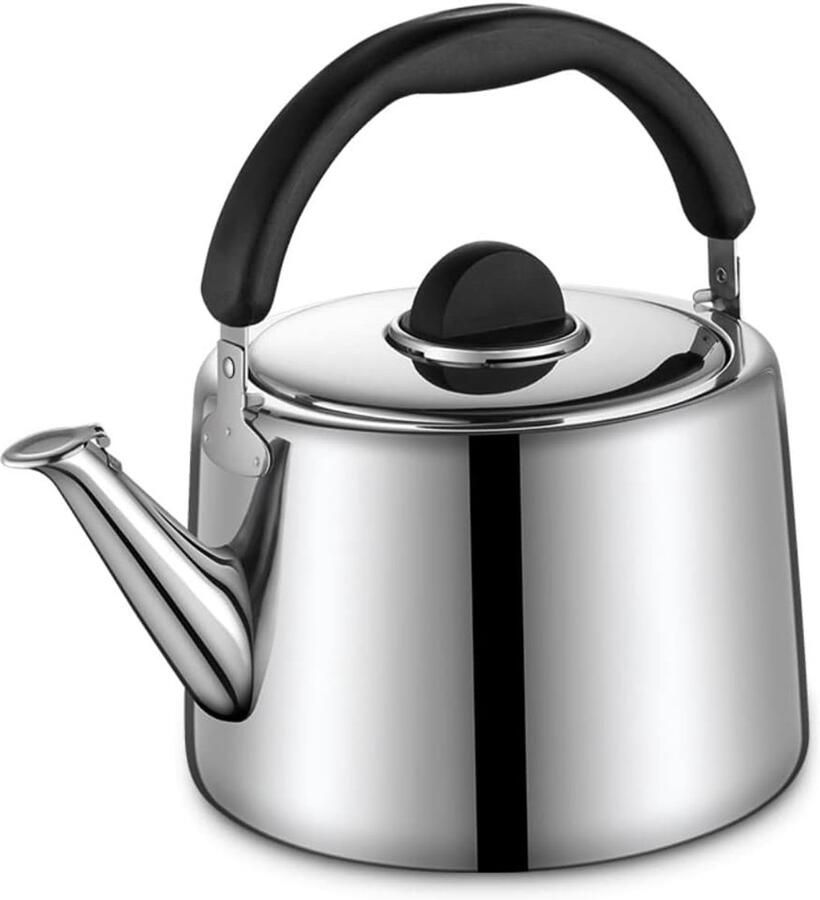 Kookplaat Ketel Theeketel RVS Water Koken Fluitend Geluid 7 Liter Zilverkleurig