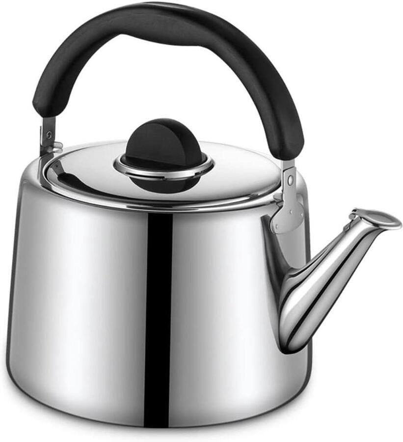 Whistling Kettle Waterkoker Thee Water Koken Met Fluitje 3L Zilver