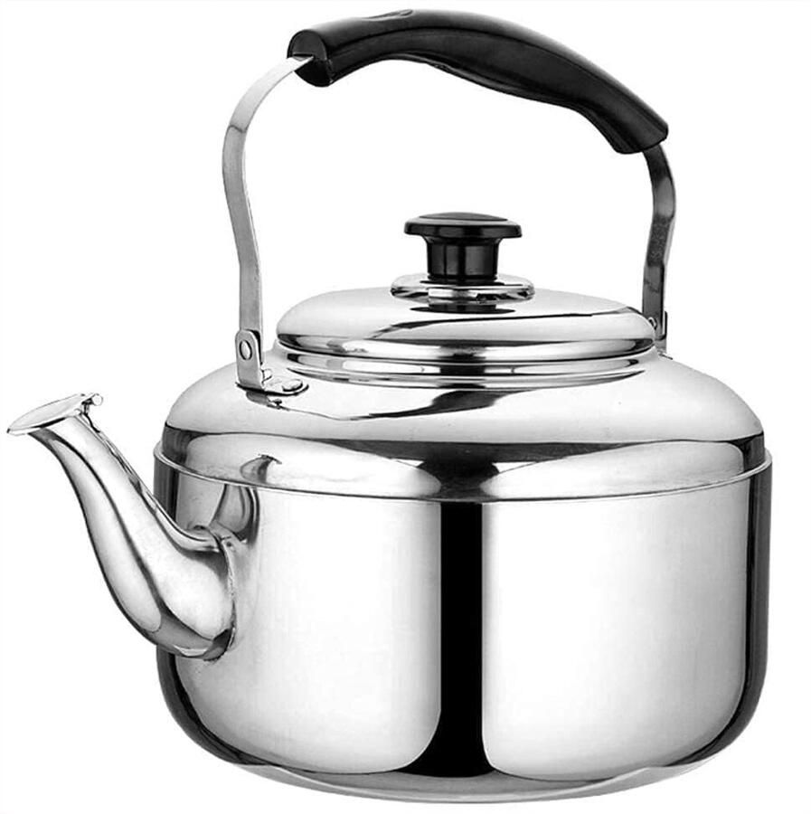 Kookplaat Ketel Theepot Fluitketel Water Koken Geschikt voor Inductie 7L Zilver