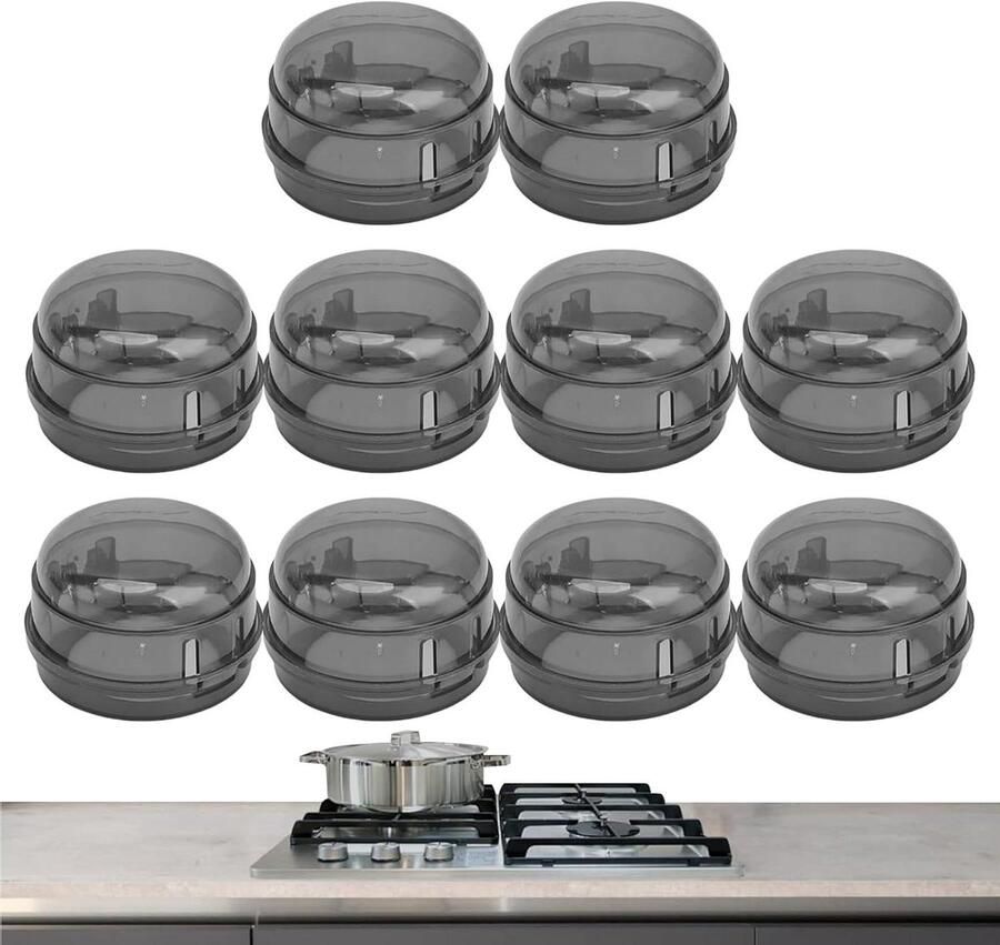 Kookplaat Knop Covers Fornuis Beveiliging Kinderen Beveiligen Hittebestendig Materiaal 15 x 15 x 3 cm Zwart
