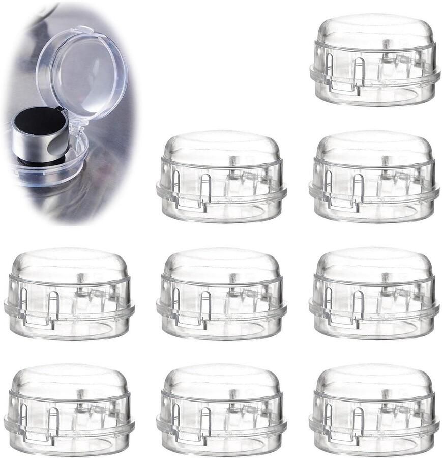 Kookplaat Knop Slotjes Kinderbeveiliging Knoppen Veilig Koken Hittebestendig Plastic 4 x 6 cm Wit