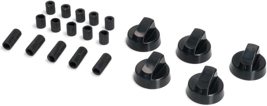 Kookplaat Knoppen Draaiknoppen Set Koken Gemak Universele Pasvorm 5 Stuks Zwart
