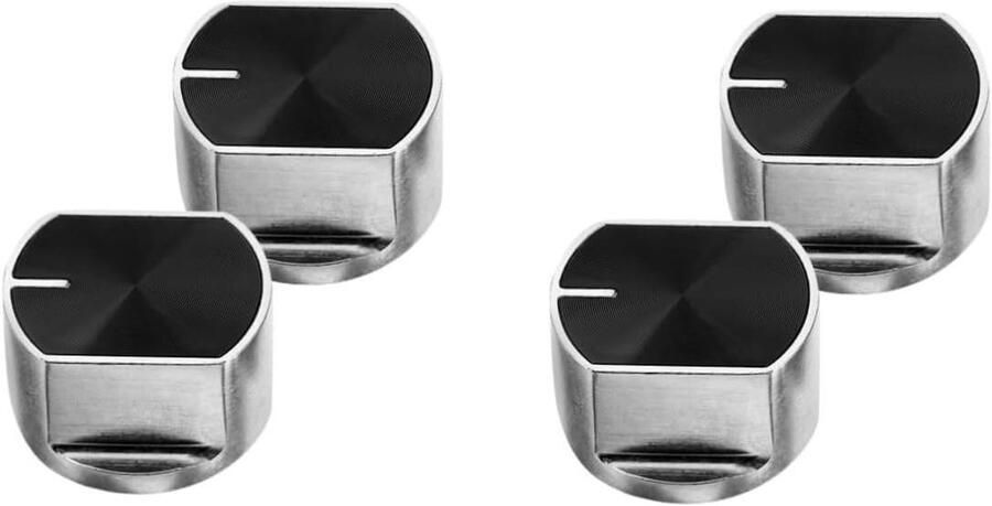Kookplaat Knoppen Fornuis Bediening Gasfornuis Reparatie Zinklegering Materiaal 4 Stuks Zwart