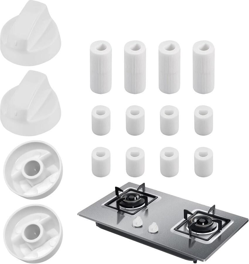 Kookplaat Knoppen Fornuis Bediening Keuken Reparatie Gemakkelijke Installatie 19x17cm Zwart