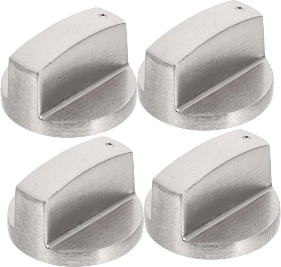 Kookplaat Knoppen Fornuis Bedieningsknoppen Gasfornuis Reparatie Zinklegering Materiaal 4 stuks Zilver