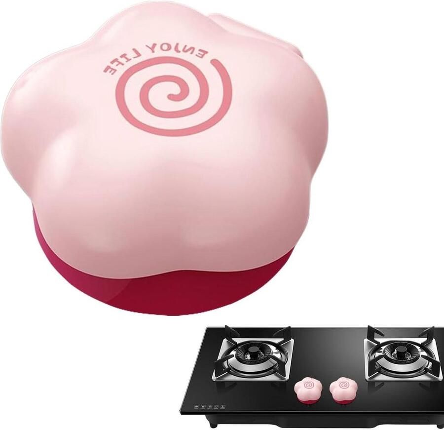 Kookplaat Knoppen Kinderbeveiliging Veilig Koken Verwijderbaar Ontwerp 7.8 x 7.2 x 4 cm Roze