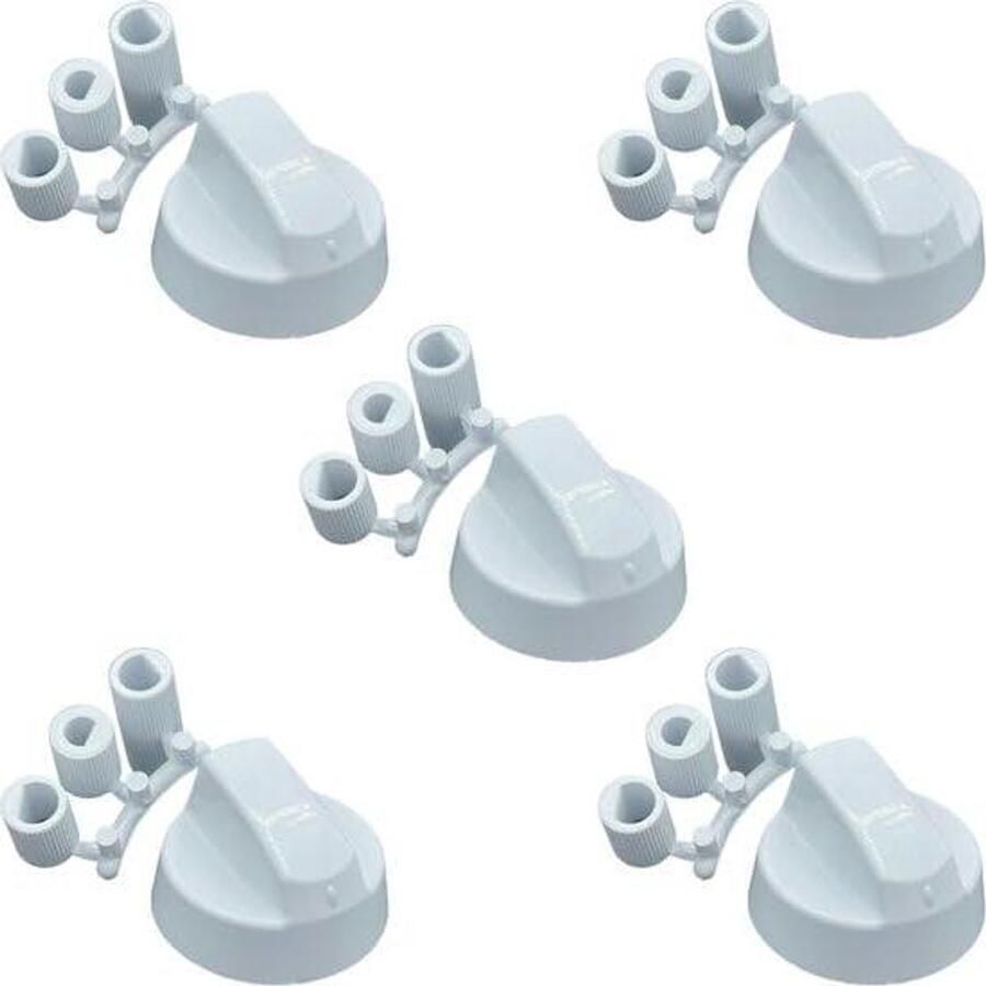 Kookplaat Knoppen Oven Bediening Koken Universele Pasvorm Set van 5 Wit