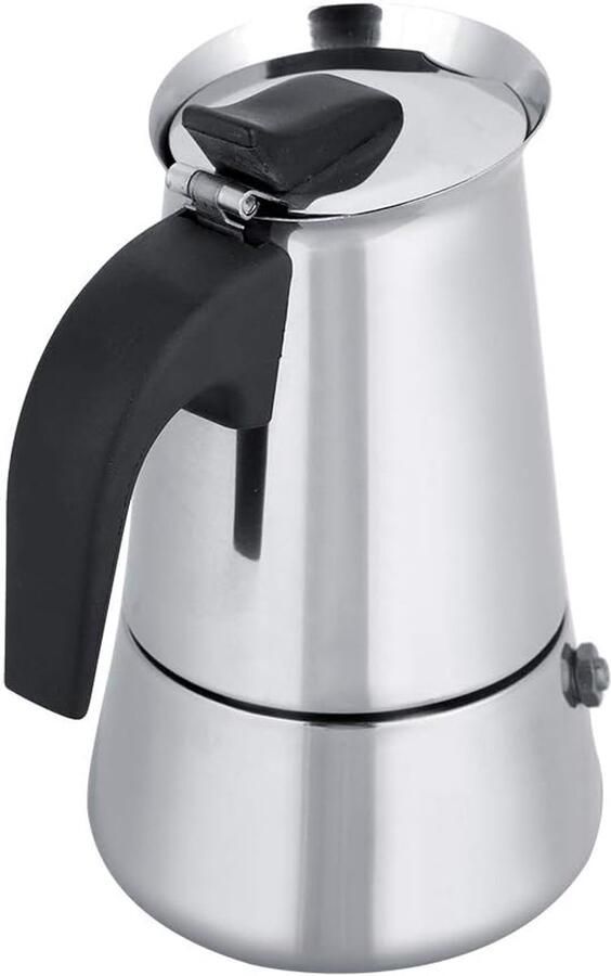 Kookplaat Koffiezetter Mokkapot Moka Pot Thuis Koffie Maken Roestvrij Staal 200ml Zilverkleurig