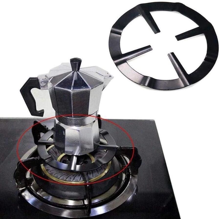 Kookplaat Ondersteuning Pot Houder Koken Stabiliseren Stevig Staal 13.3 cm Diameter Zwart