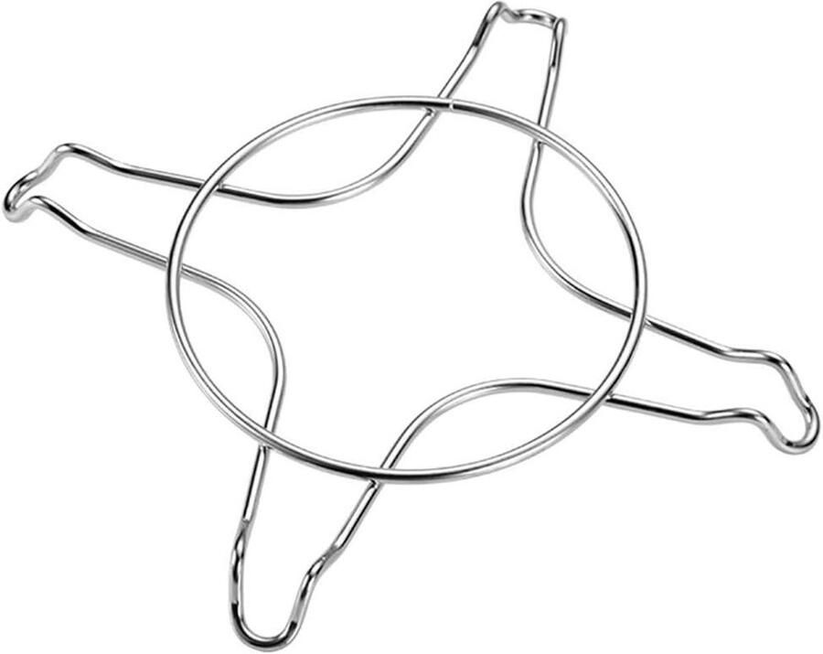 Kookplaat Pansteun Fornuisrek Standaard Koken Stabiliseren Roestvrij Staal 22.6 cm Zilver
