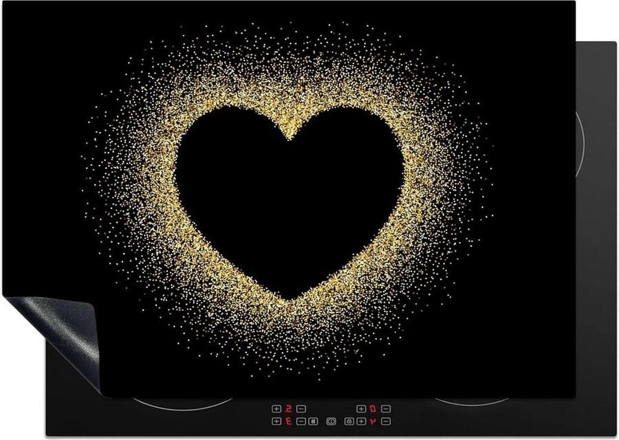 Kookplaat Protector Aanrechtblad Beschermer Extra Werkruimte Unieke Foto Print 75x52cm Goud Hart