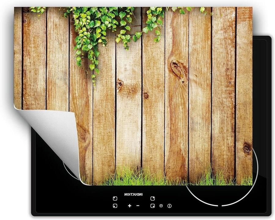 Kookplaat Protector Aanrechtblad Decoratie Bescherming Kookplaat Antislip Vinyl 80x52 cm Houtbruin