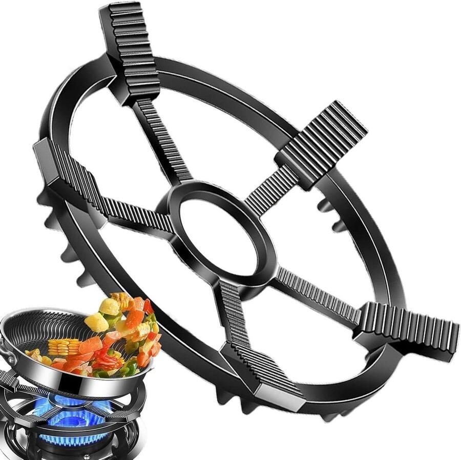 Kookplaat Ring Panhouder for Stoofpot Stabiel Koken Gietijzer Hittebestendig 25x25x5 cm Zwart