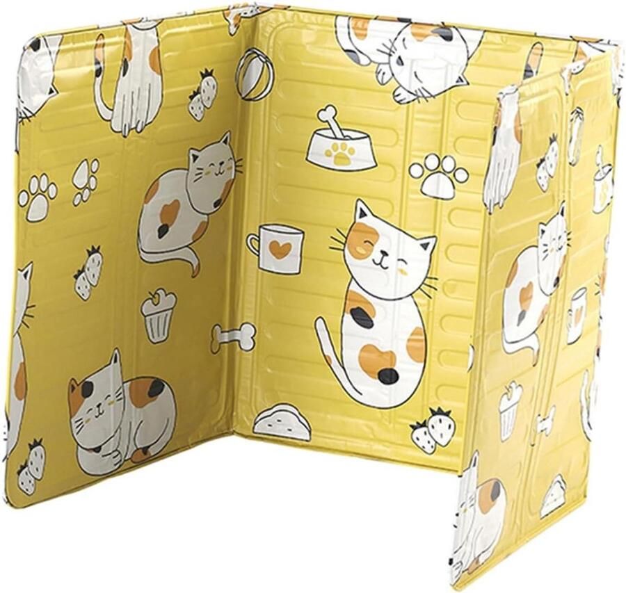 Kookplaat Spatscherm Oliebarrière Keukengerei Schoon Koken Inklapbaar Ontwerp 84 x 325 cm Geel