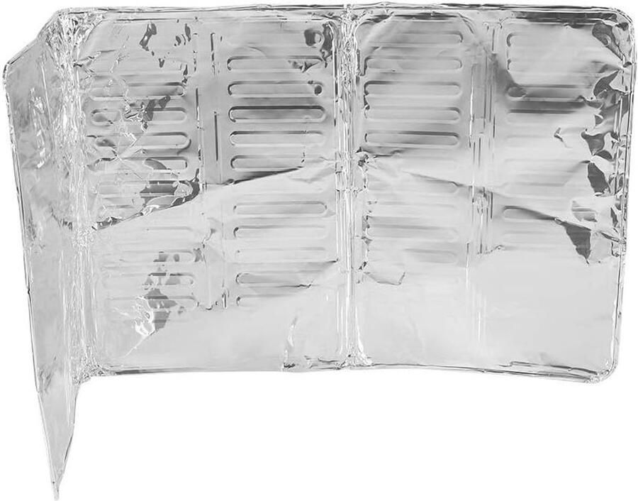 Kookplaat Spatscherm Spatbeschermer Keuken Schoon Koken Opvouwbaar Aluminium 84 x 39 cm Glanzend