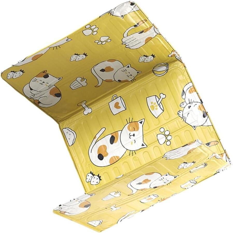 Kookplaat Spatscherm Vet Spatscherm Keuken Schoonhouden 3 Panelen Ontwerp 84 x 325 cm Geel