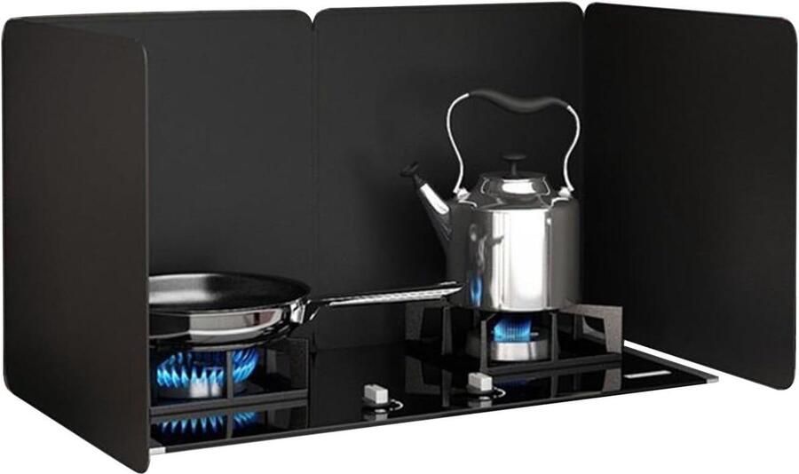 Kookplaat Spatscherm Vetspatscherm Keuken Vetvrij Koken Opvouwbaar Ontwerp Meerdere Stijlen Zwart